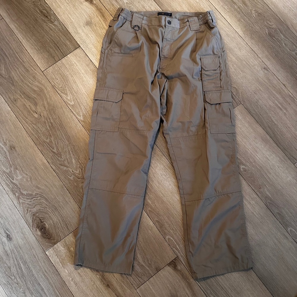 5.11 Tactical Mens 36x32 Khaki Tan Ripstop Cargo Pants TDU Work Trousers